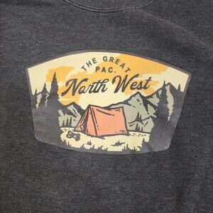 The Great PNW Gray Camping Crewneck Sweatshirt Size XL Pullover